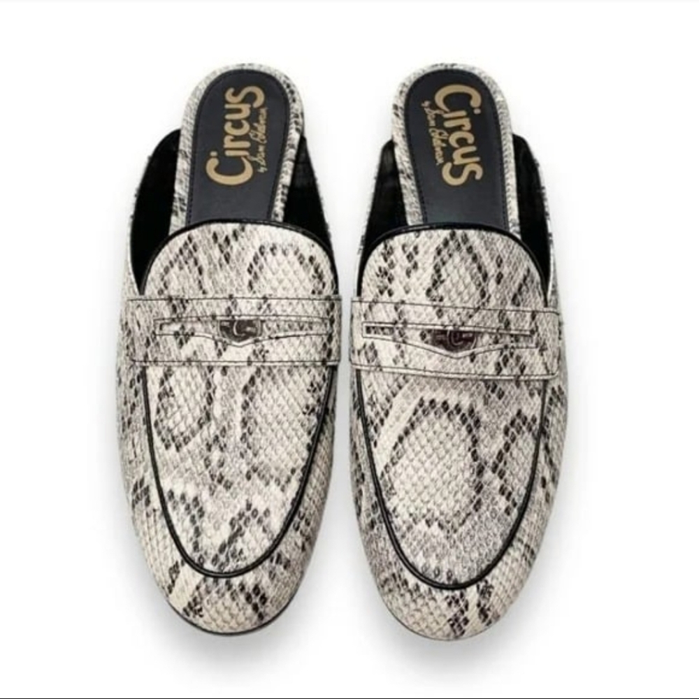Circus by Sam Edelman Snakeskin Hal Penny Loafer Slip On Slide Mules Women’s 8M